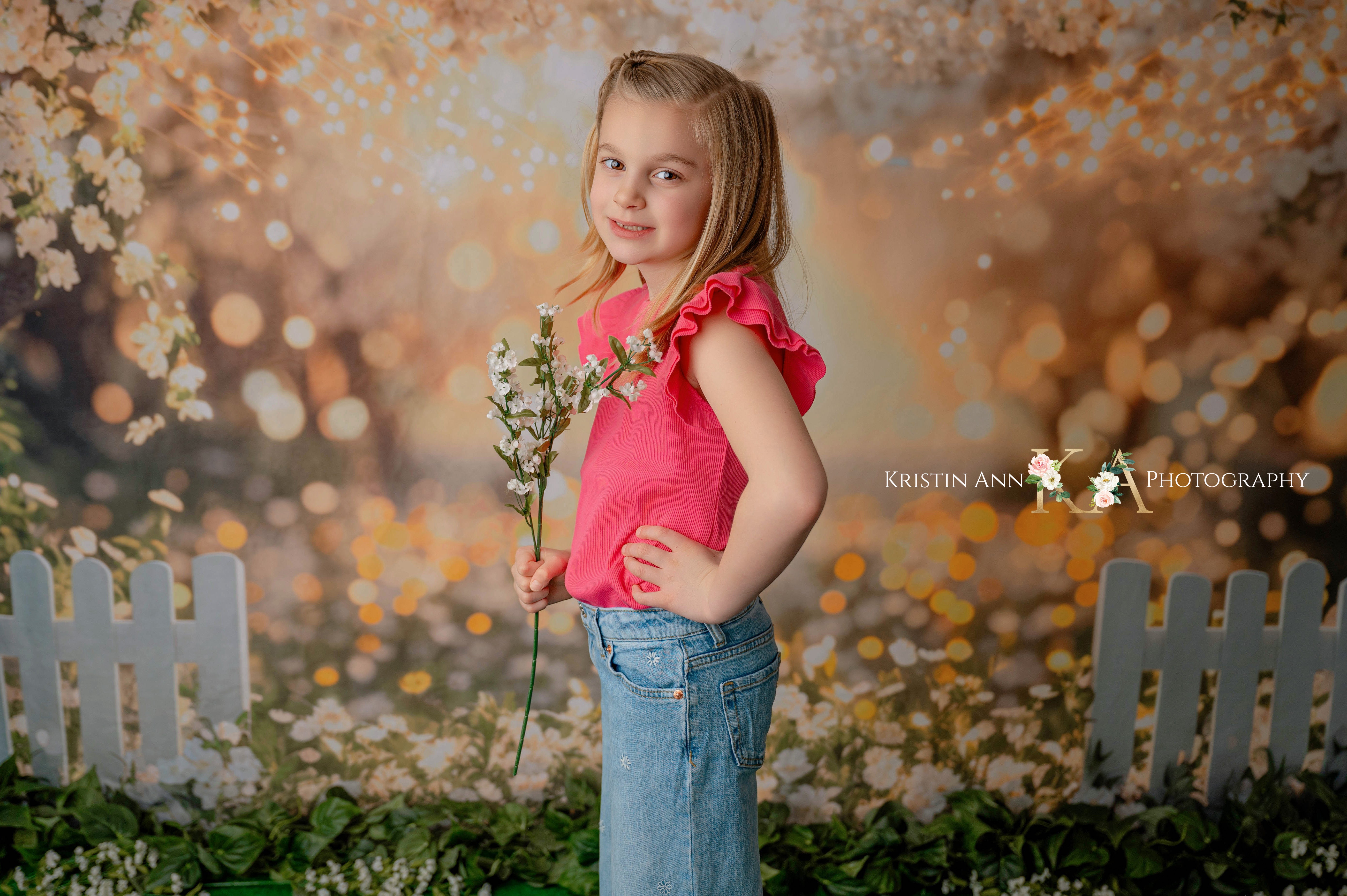 Kate Mothers Day Floral Sunset Backdrop Designed by Mini MakeBelieve - Kate Backdrop AU