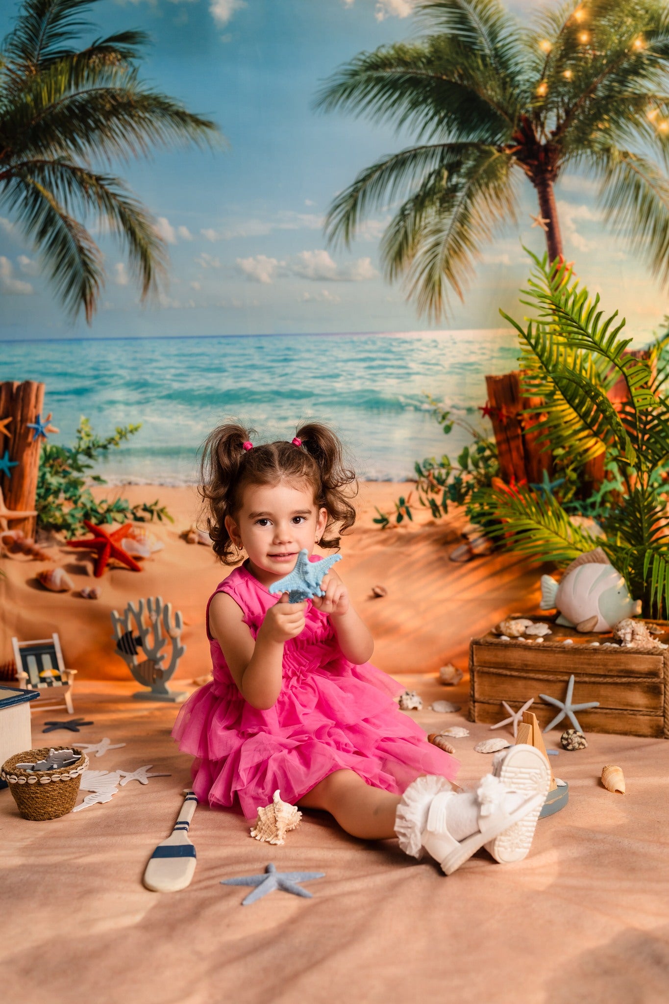 Kate Summer Beach Coconut Tree Backdrop Designed by Emetselch