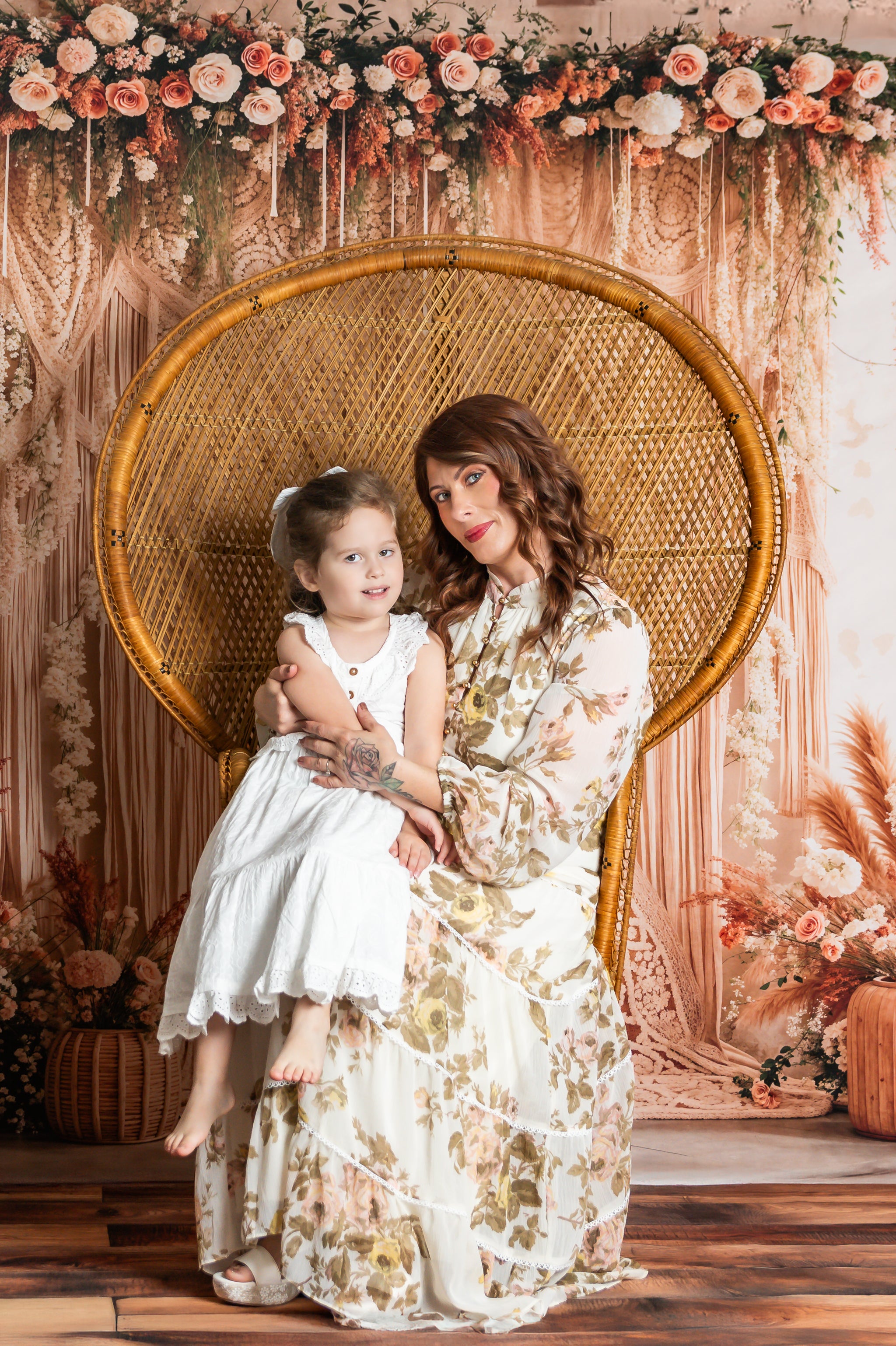 Kate Boho Flower Curtains Backdrop Designed by Laura Bybee - Kate Backdrop AU