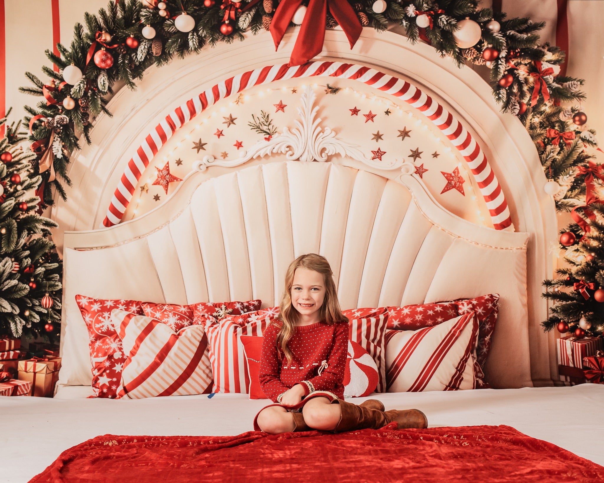 Kate Fleece Christmas Headboard Backdrop Designed by Emetselch - Kate Backdrop AU