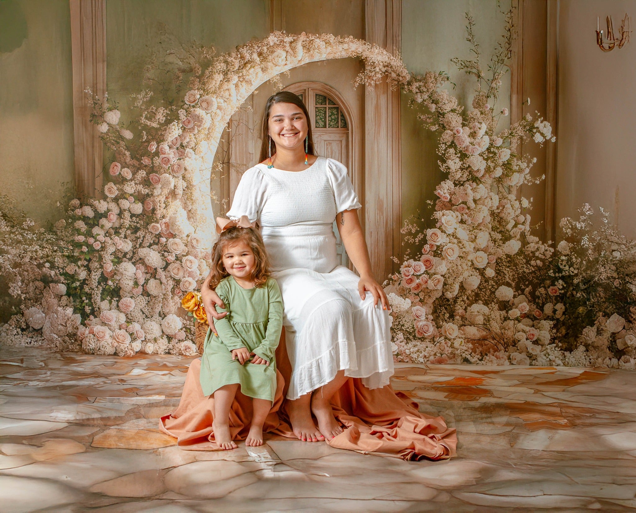 Kate Spring Backdrop Mother's Day Floral Moon Arch Wedding Designed by Emetselch - Kate Backdrop AU