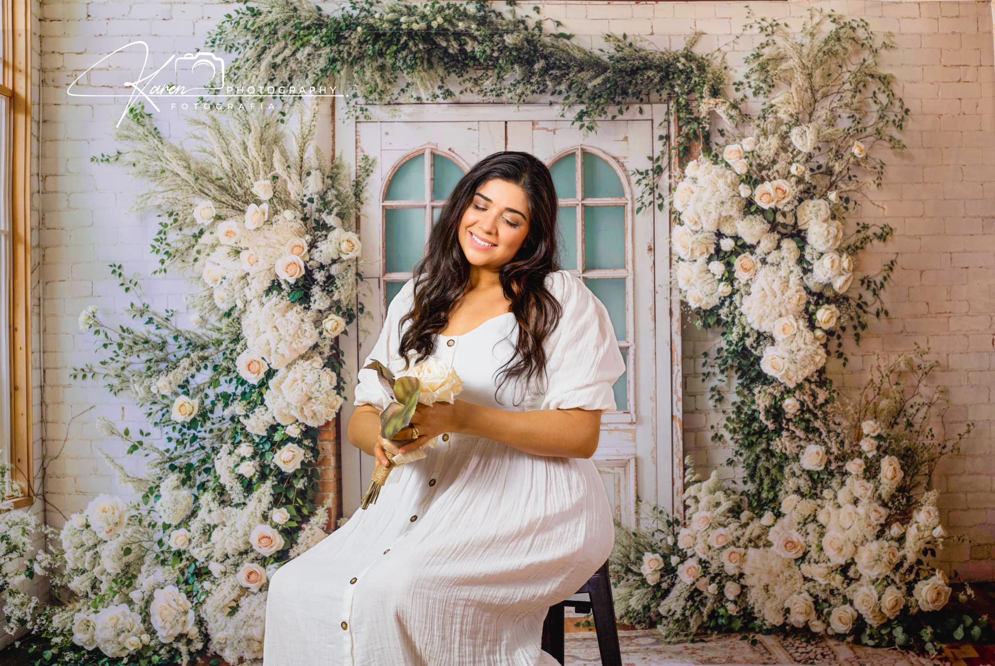 Kate Spring Wedding Floral Door Backdrop Designed by Emetselch - Kate Backdrop AU