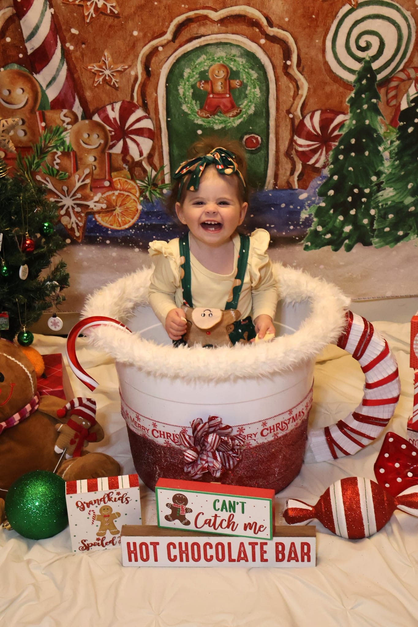 Kate Christmas Hot Cocoa Backdrop+Winter Snowy Rubber Floor Mat - Kate Backdrop AU