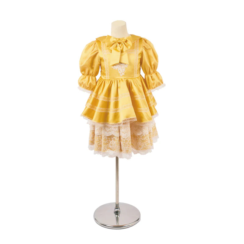 Kate Autumn Pumpkin Color Bow Dress