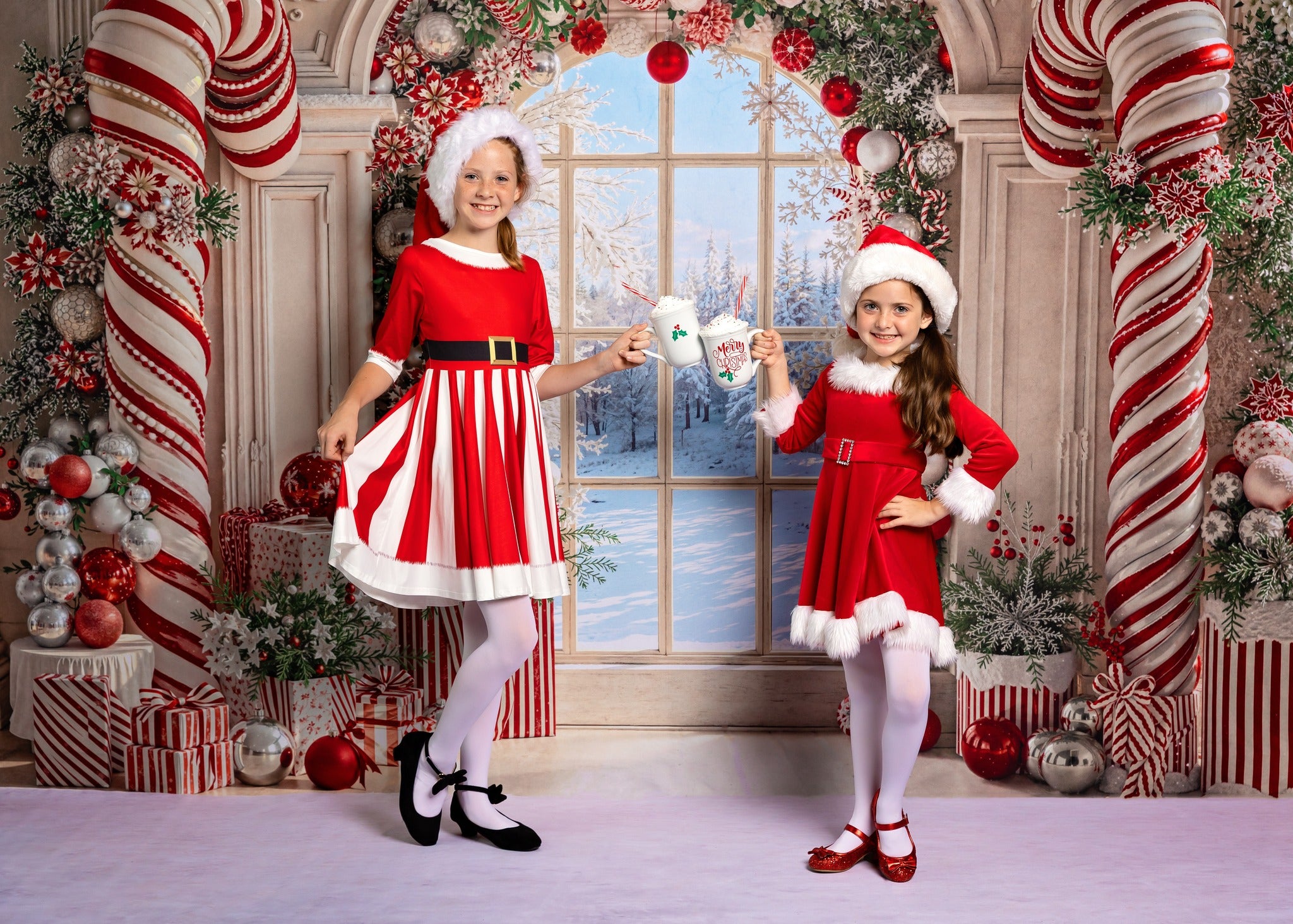 Kate Christmas Backdrop Candy Cane Decoration Designed by Emetselch - Kate Backdrop AU