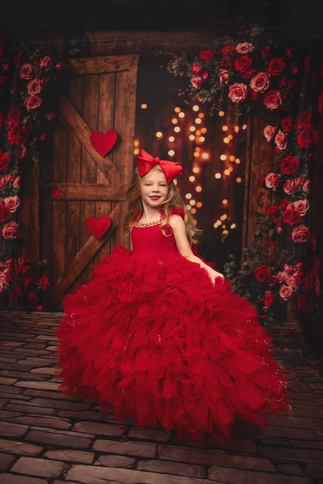 Kate Valentine's Day Flower Barn Door Backdrop Designed by Emetselch - Kate Backdrop AU