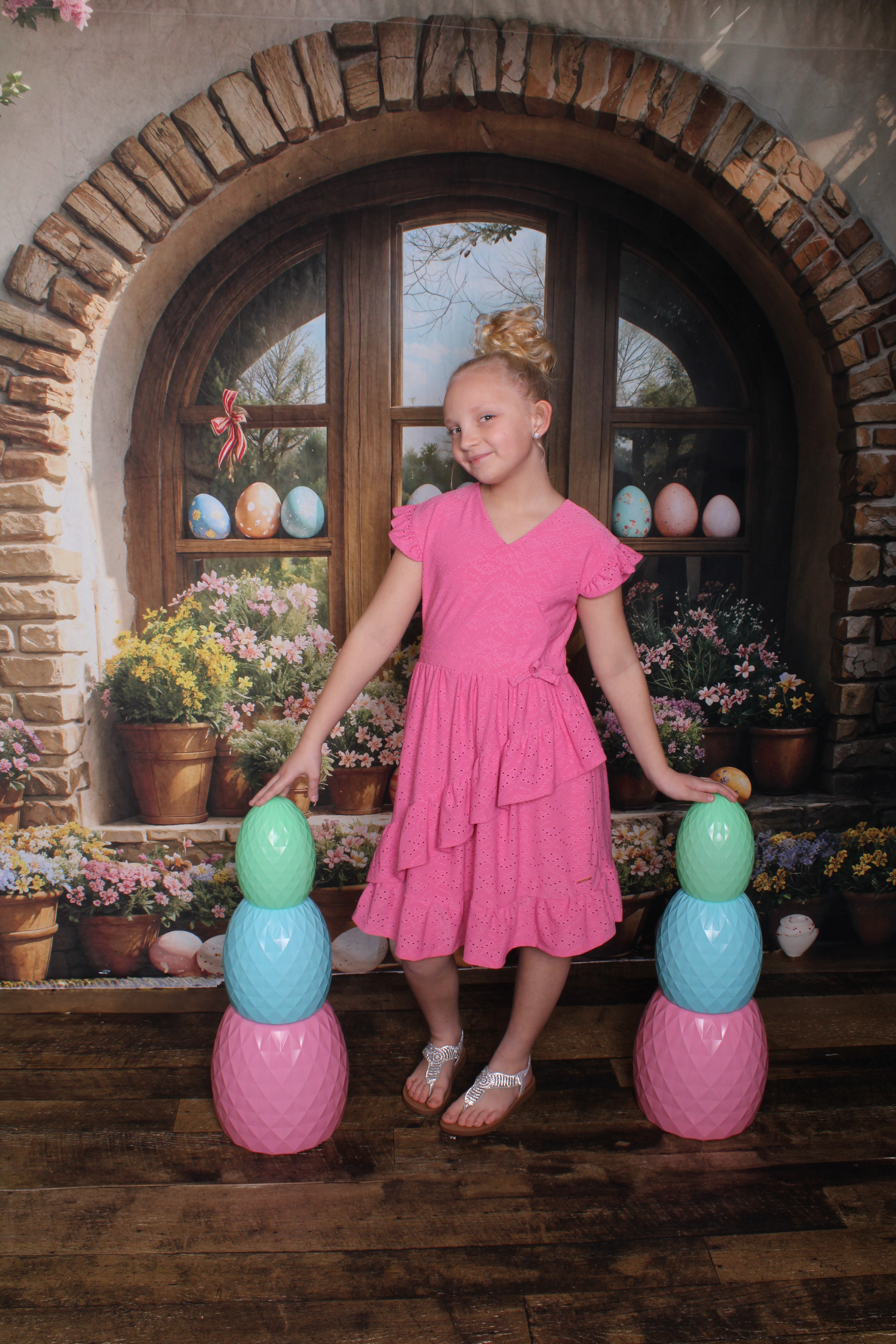 Kate Easter Floral Arched Window Outdoor Backdrop Designed by Emetselch - Kate Backdrop AU