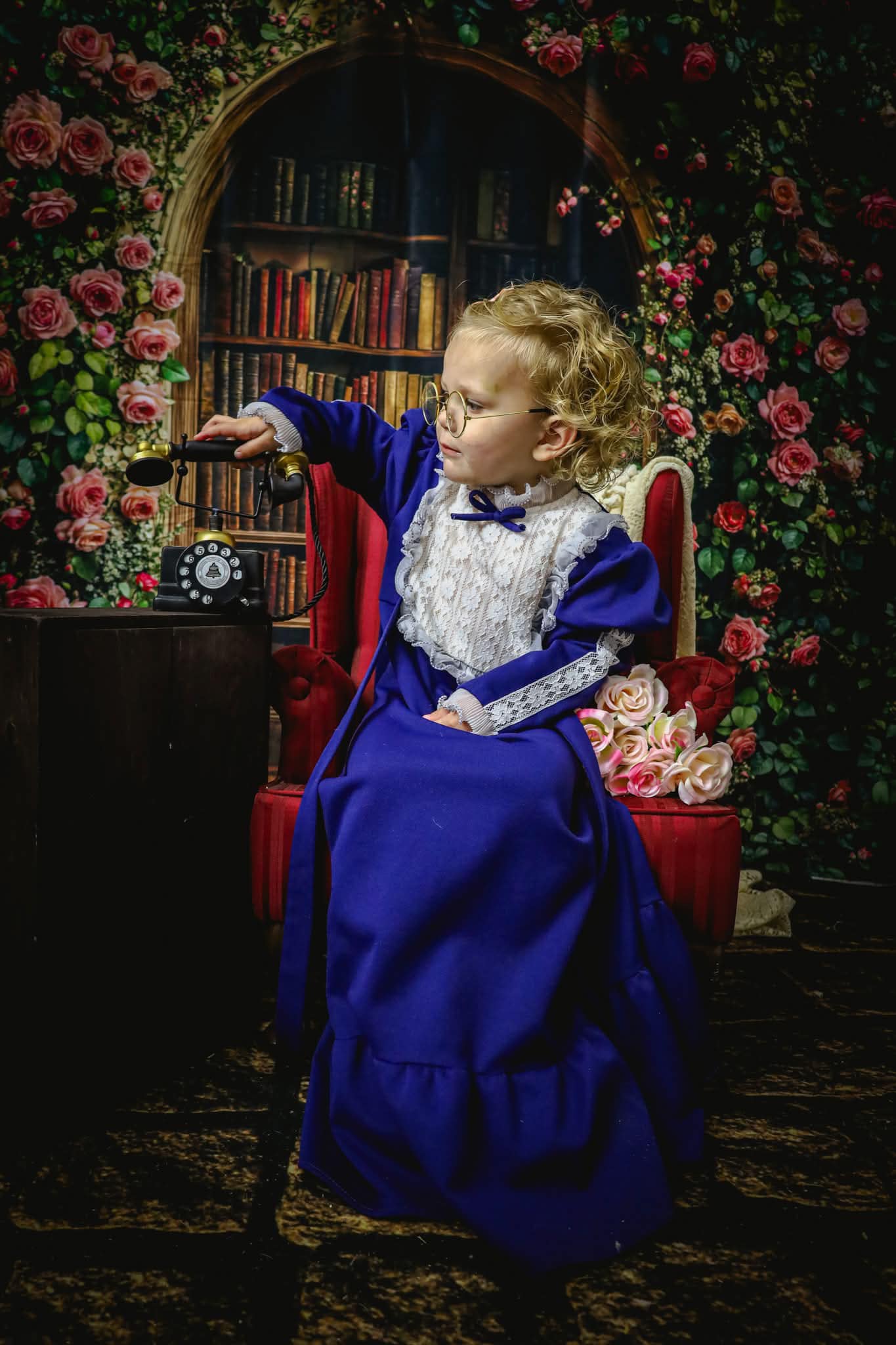 Kate Back To School Flower Arch Library Backdrop Designed by Emetselch