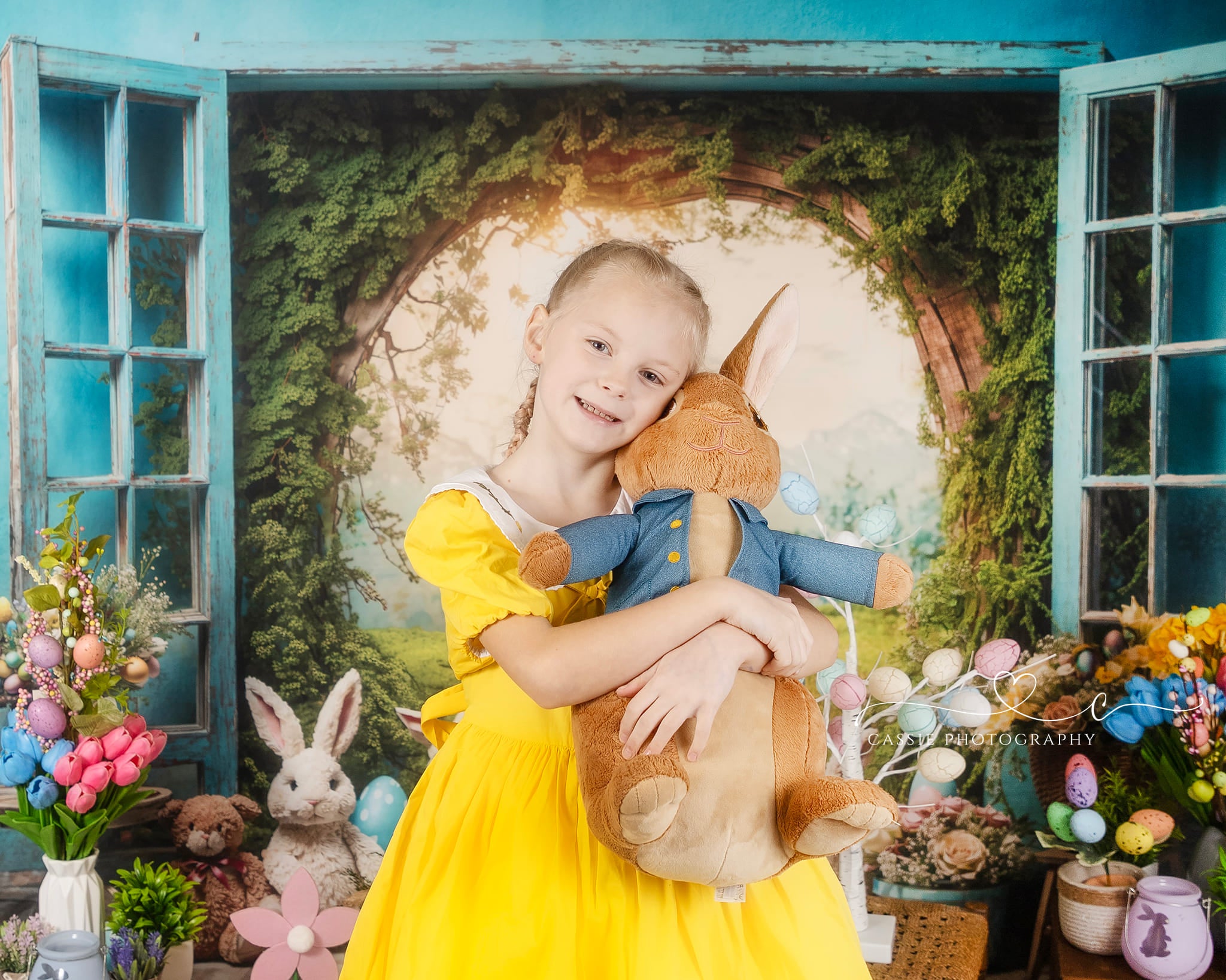 Kate Easter Bunny Window View Backdrop for Photography - Kate Backdrop AU