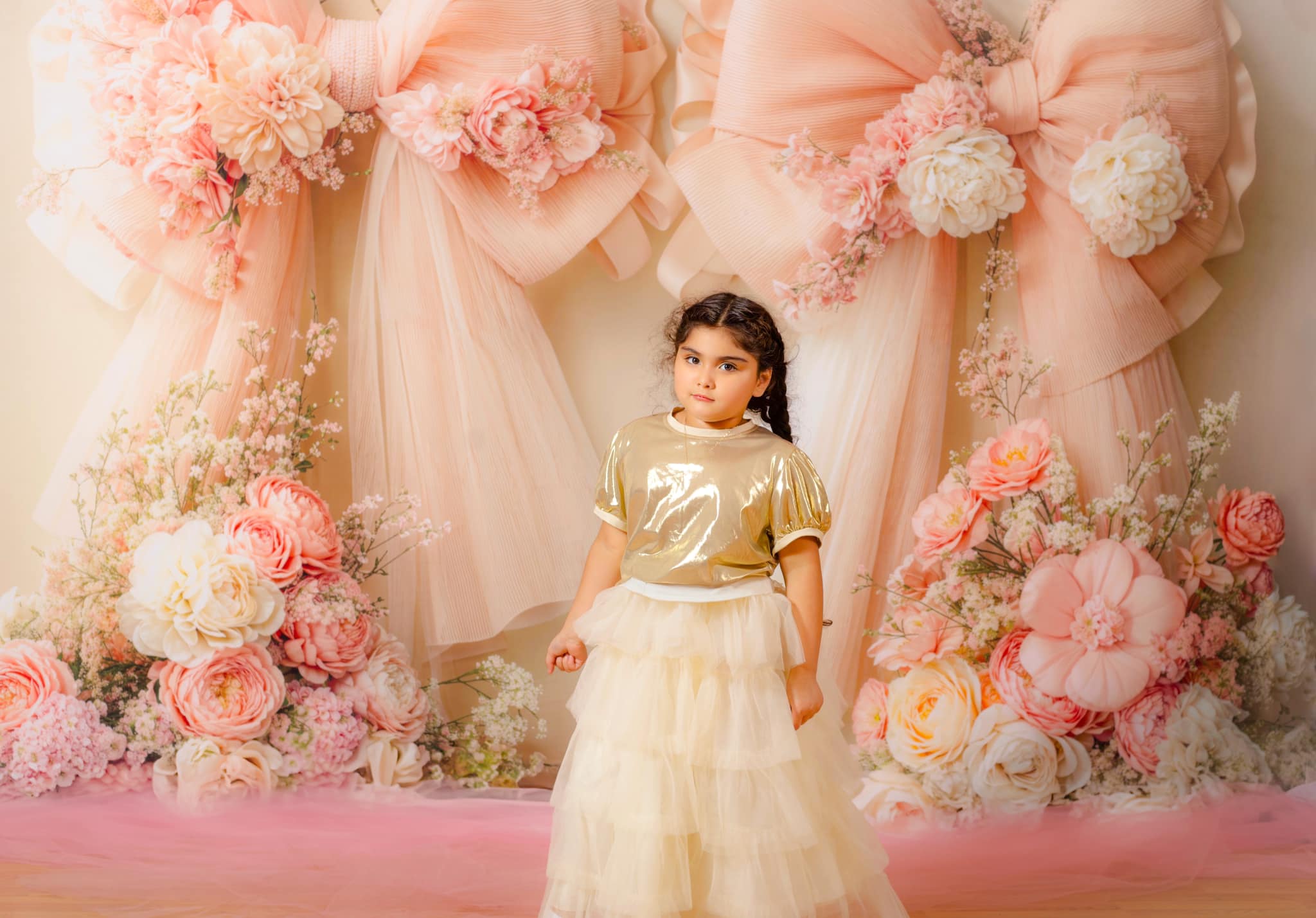 Kate Wedding Peach Bow Backdrop Designed by Emetselch - Kate Backdrop AU