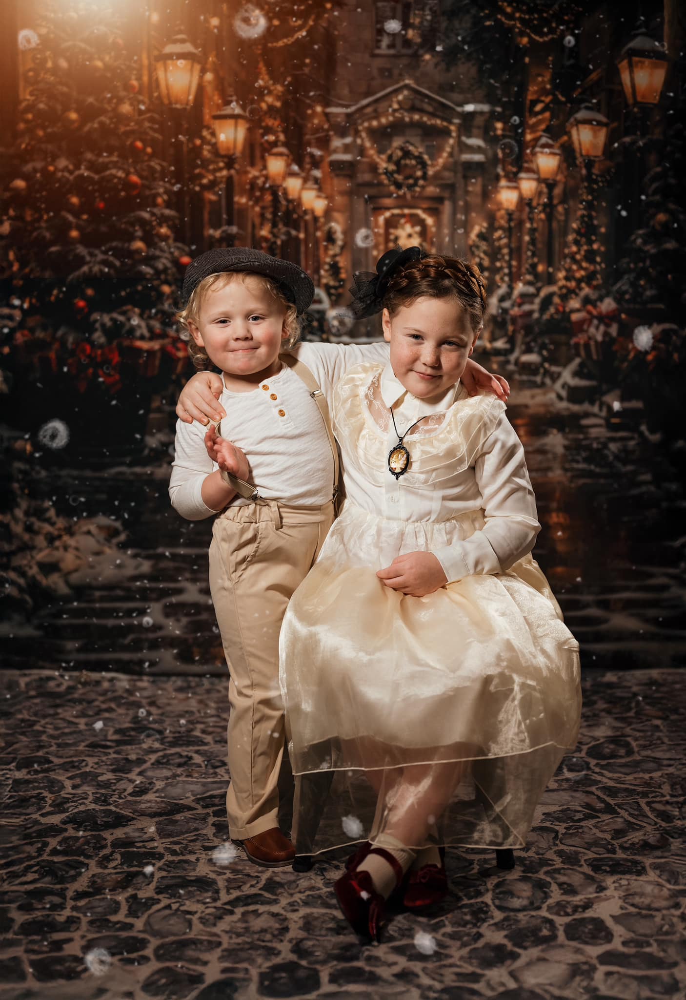 Kate Christmas Night Street Backdrop Designed by Chain Photography - Kate Backdrop AU