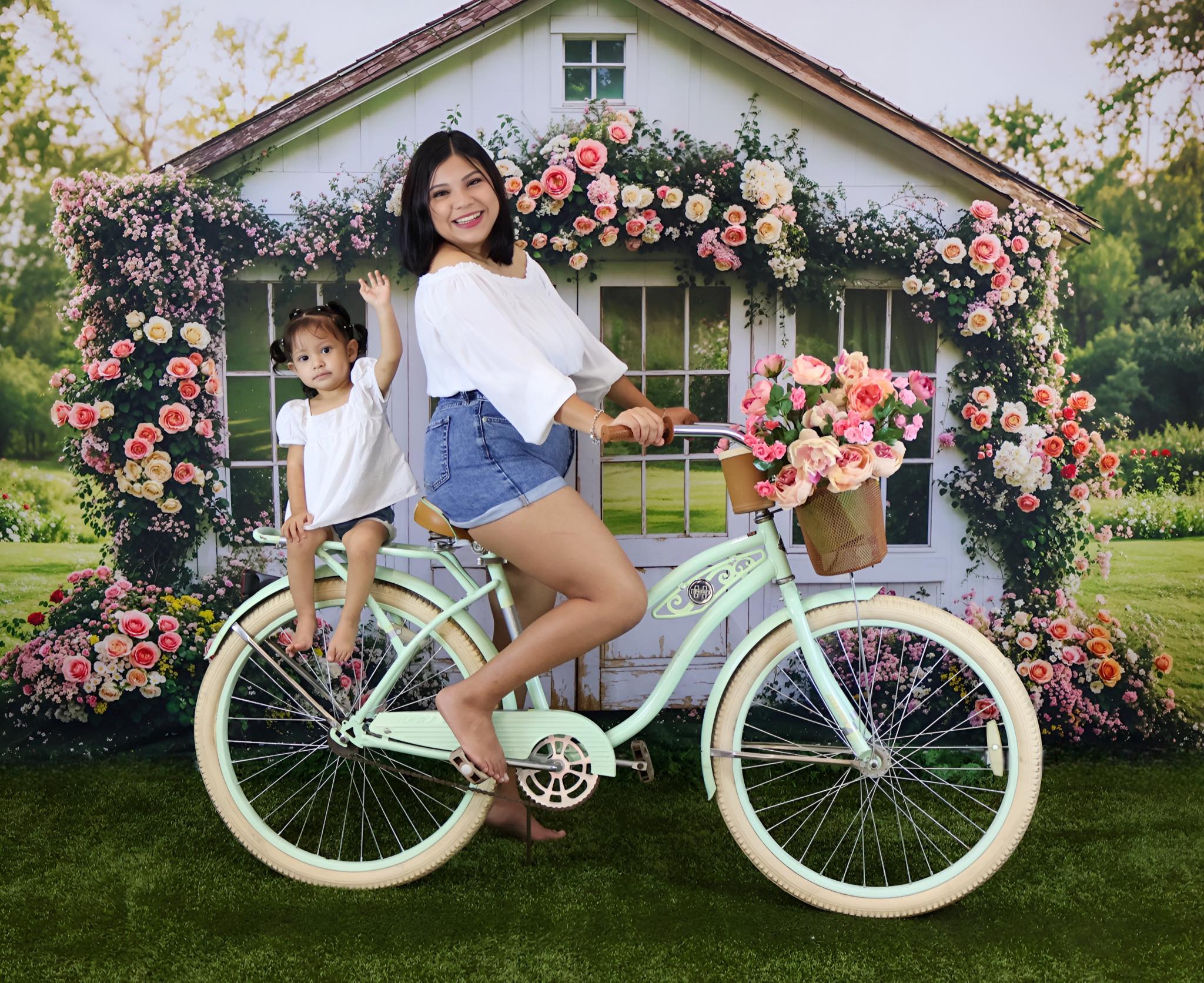 Kate Spring Flower House Rustic Garden Backdrop Designed by Emetselch - Kate Backdrop AU