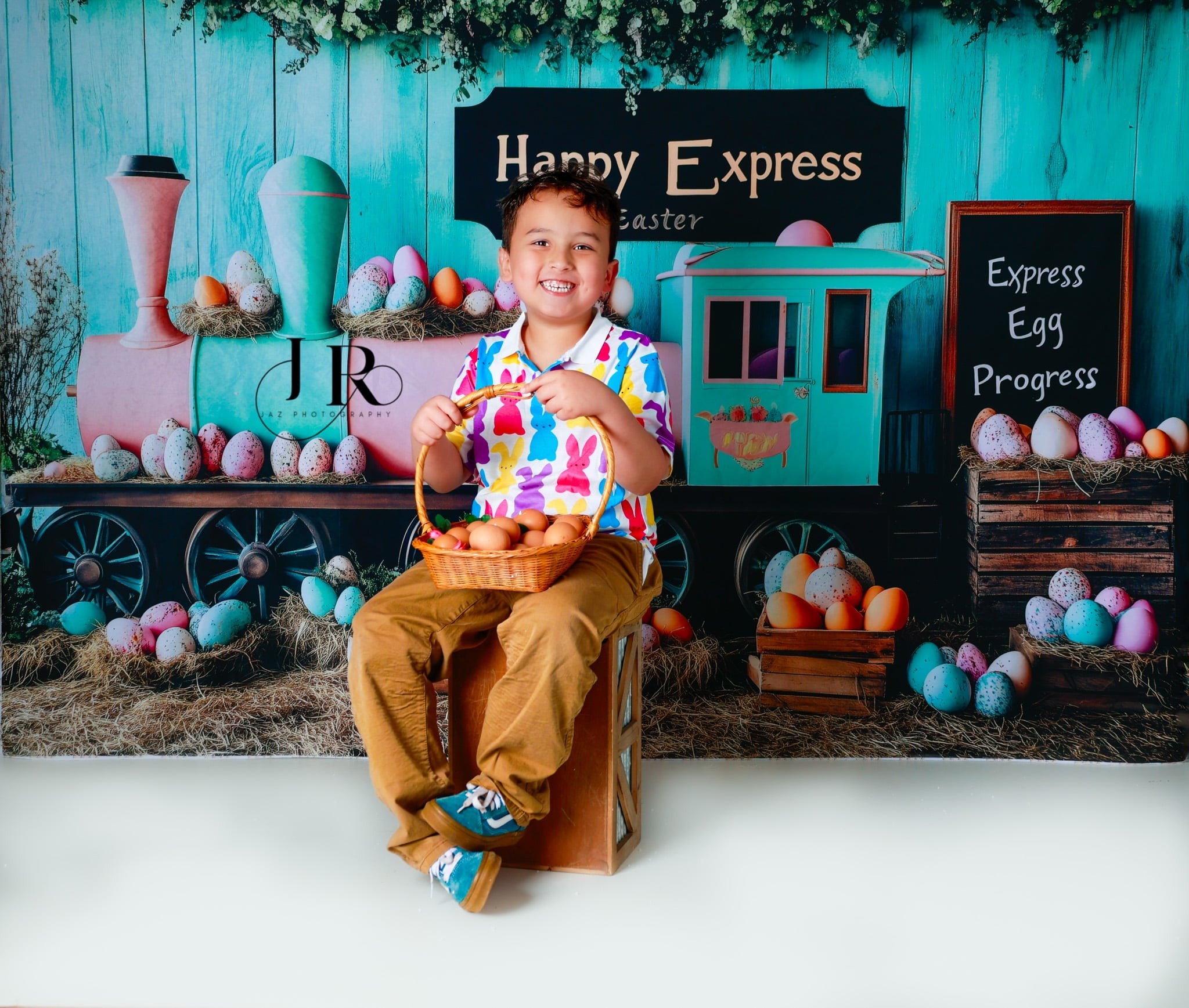 Kate Vintage Easter Express Backdrop Designed by Patty Roberts - Kate Backdrop AU