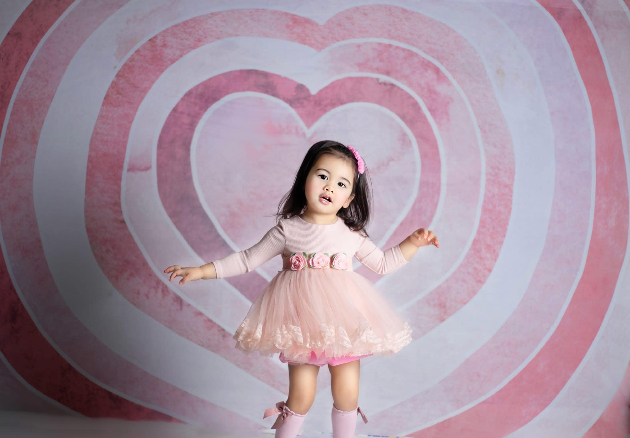 Kate Valentine's Watercolor Backdrop Heart Pattern Designed by Mandy Ringe Photography - Kate Backdrop AU