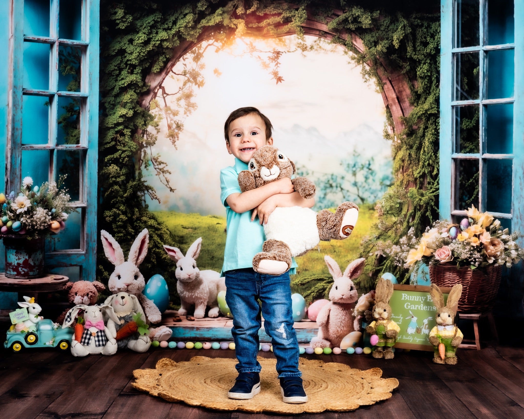 Kate Easter Bunny Window View Backdrop for Photography - Kate Backdrop AU