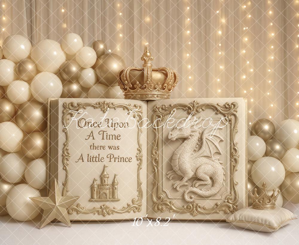 Kate Storybook Dragon Crown Cake Smash Backdrop Designed by Ashley Paul - Kate Backdrop AU