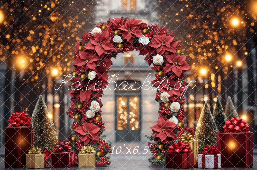 Kate Christmas Flower Arch Presents Backdrop Designed by Mini MakeBelieve - Kate Backdrop AU