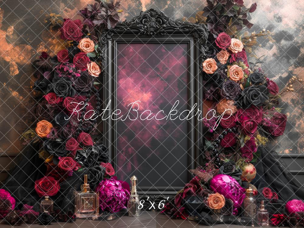 Kate Floral Frame Perfume Bottles Fine Art Backdrop Designed by Mini MakeBelieve - Kate Backdrop AU