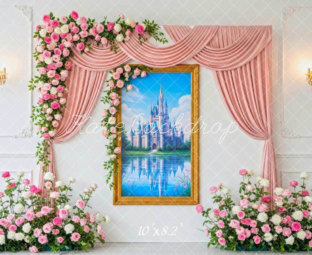 Kate Spring Castle Window Fleece Backdrop Designed by Patty Roberts