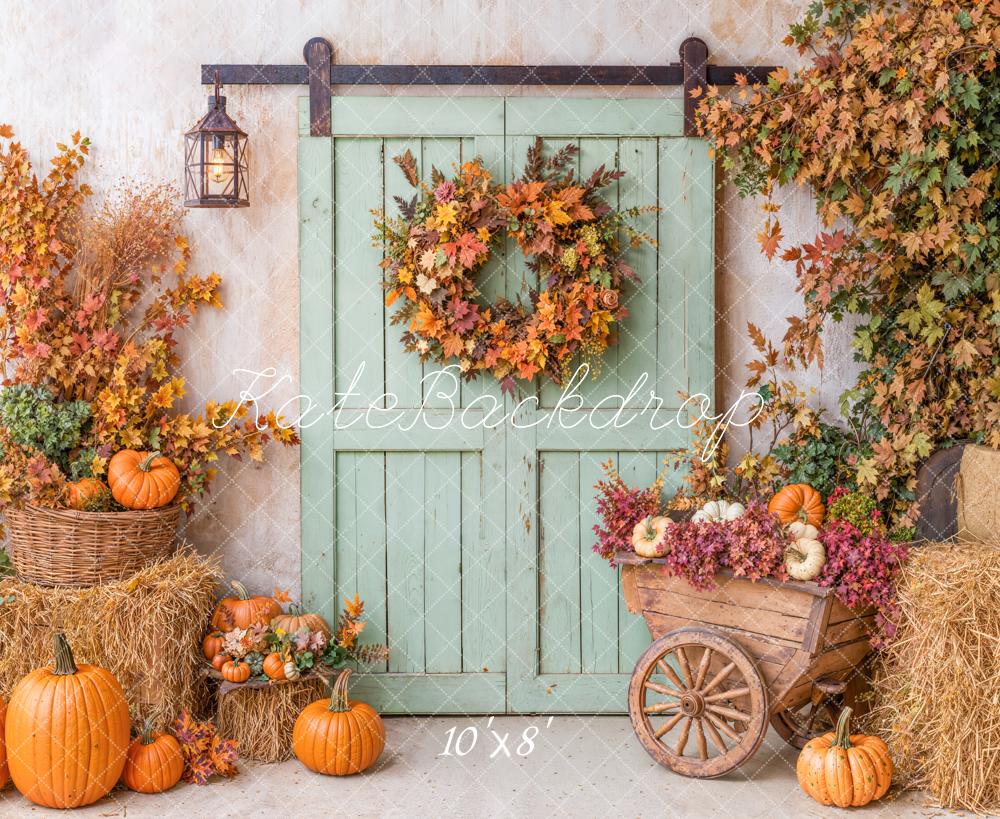 Kate Fall Pumpkins Door Cart Backdrop Designed by Emetselch