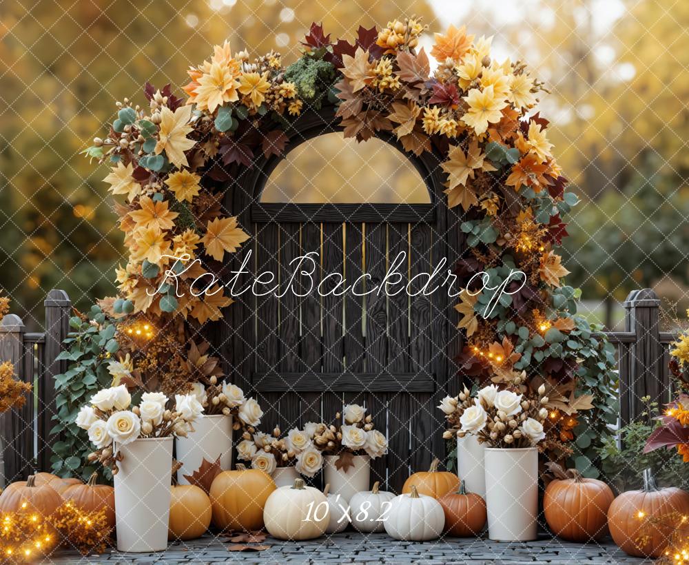 Kate Autumn Arch Pumpkins Backdrop Designed by Mini MakeBelieve