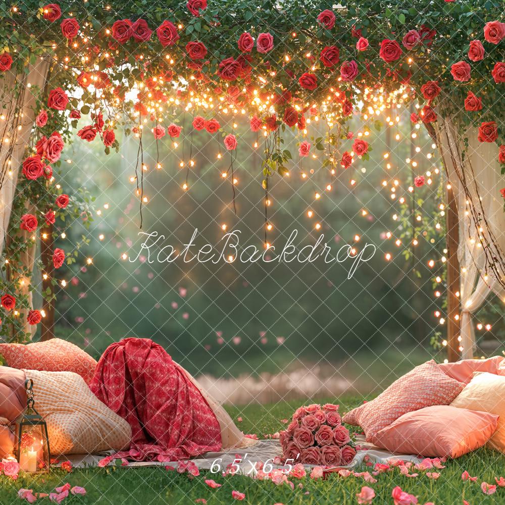 Kate Flower Cushions Fairy Lights Backdrop Designed by Chain