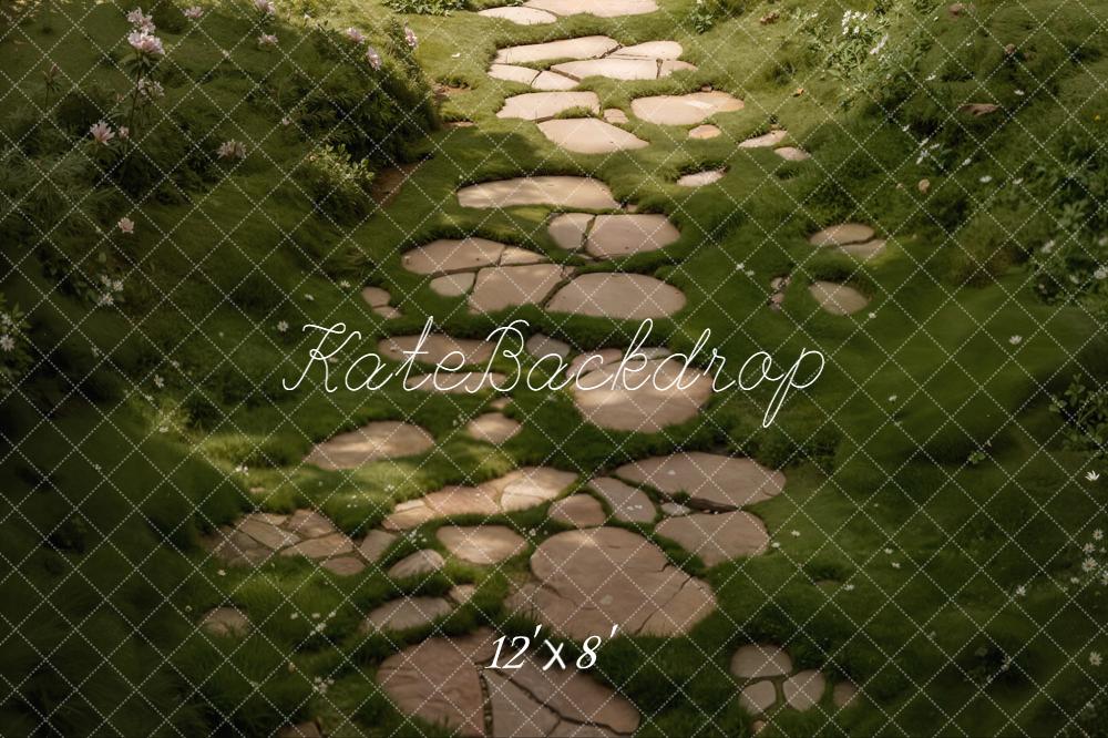 Kate Grass Stone Path Fleece Backdrop Designed by Kate Image
