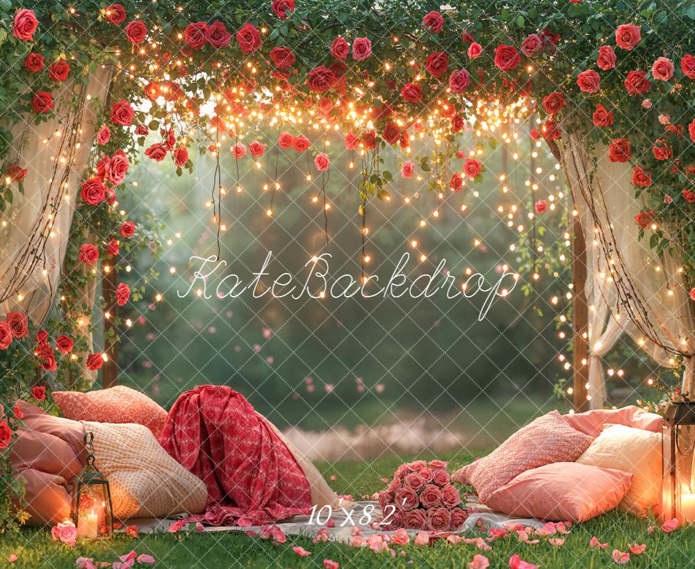 Kate Rose Fairy Lights Pillows Fleece Backdrop Designed by Chain