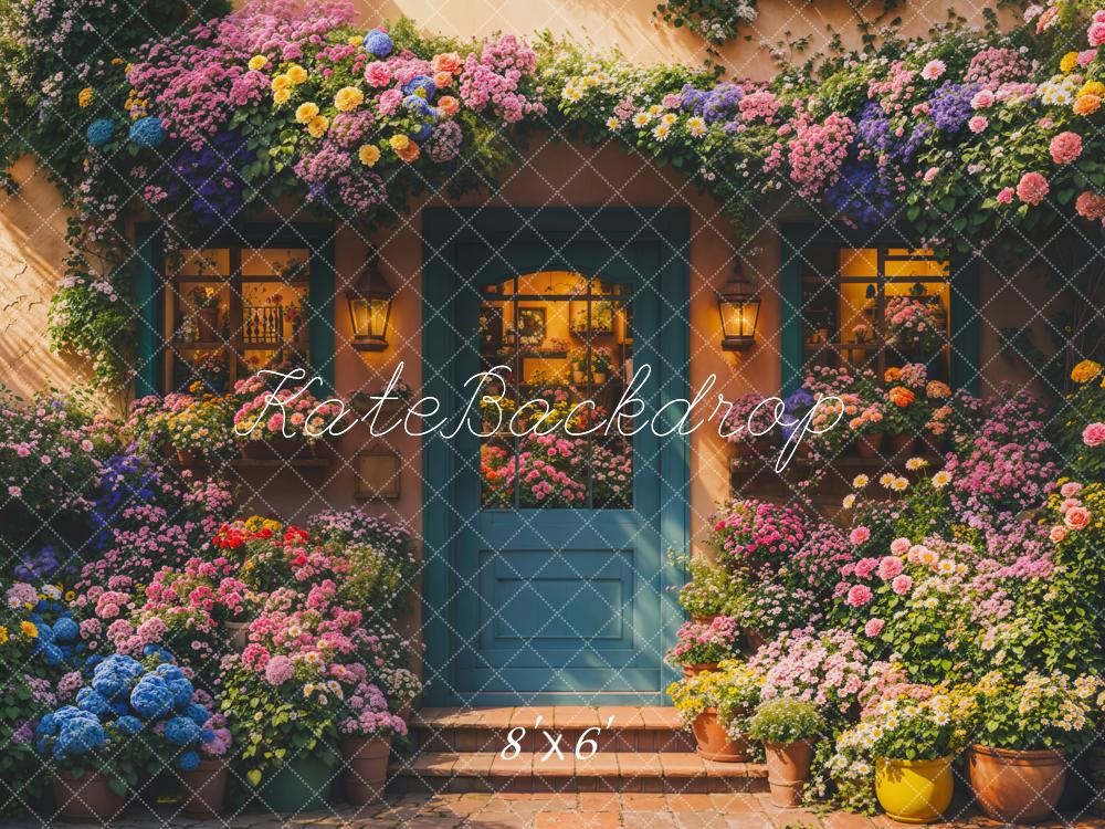 Kate Flower Colourful Cottage Door Backdrop Designed by Emetselch