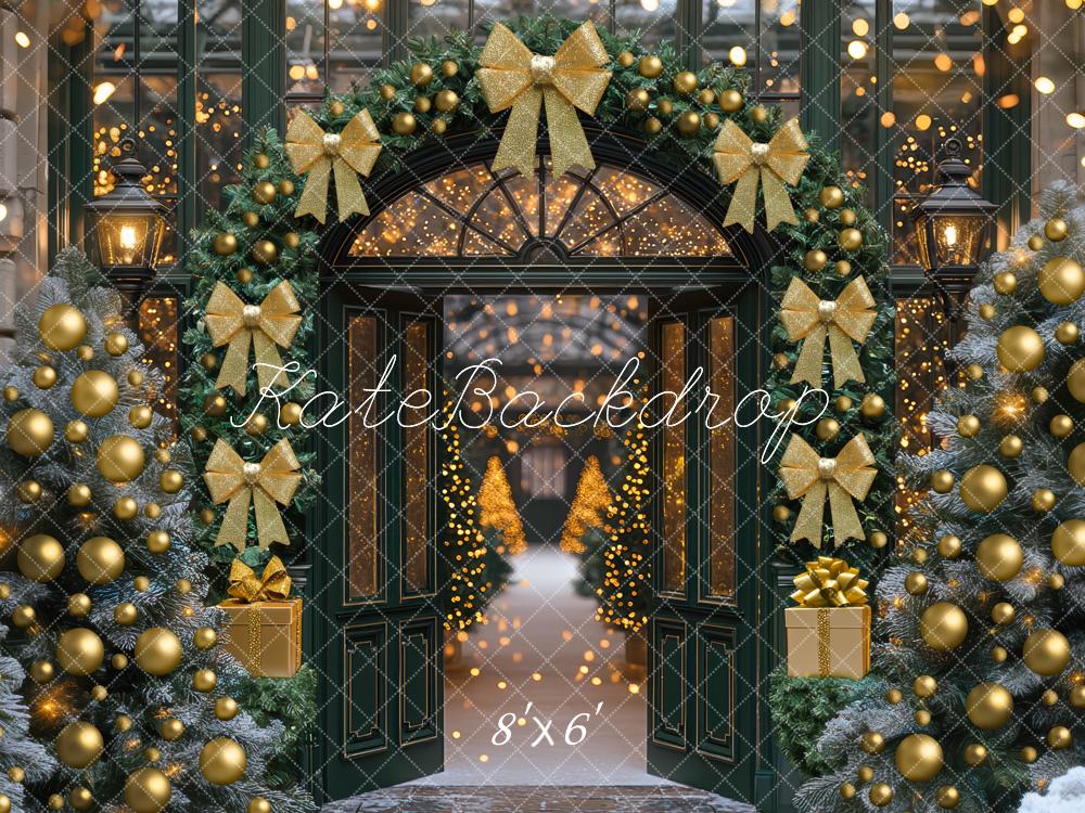 Kate Christmas Archway Gold Bow Backdrop Designed by Mini MakeBelieve - Kate Backdrop AU