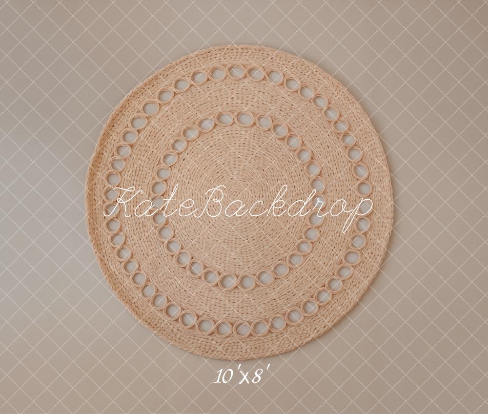 Kate Woven Circle Beige Fleece Backdrop Designed by Kate Image - Kate Backdrop AU