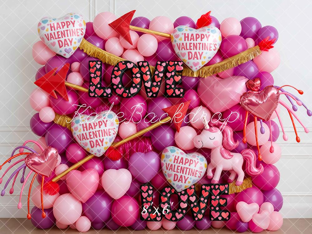 Kate Valentine's Day Balloons Hearts Backdrop Designed by Mini MakeBelieve - Kate Backdrop AU