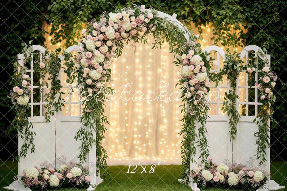 Kate Flower Arch Wedding Lights Backdrop Designed by Patty Roberts