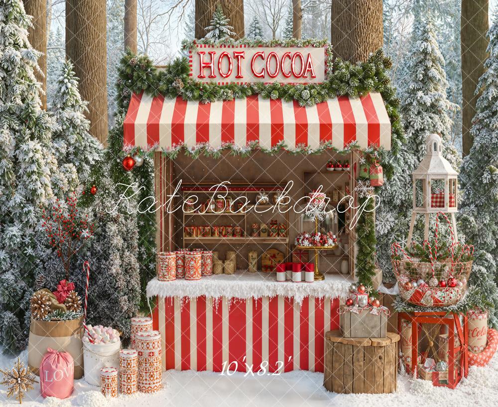 Kate Christmas Hot Cocoa Stand Backdrop Designed by Emetselch - Kate Backdrop AU