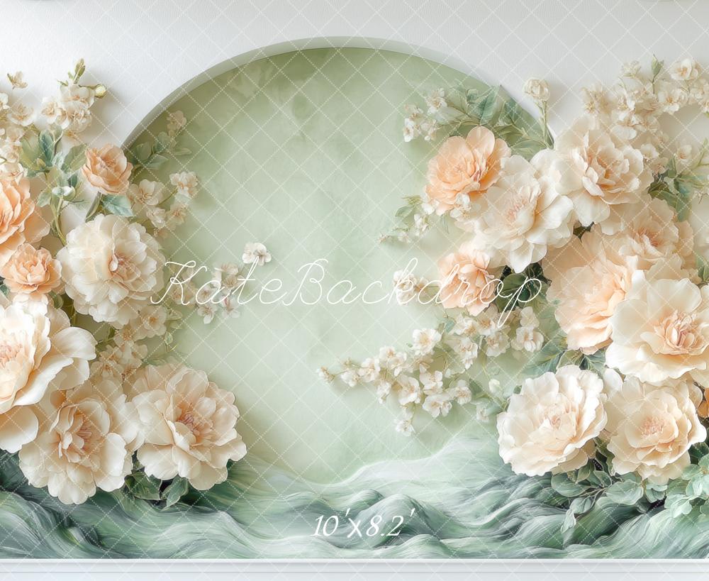 Kate Flower Arch Peonies Green Backdrop Designed by Mini MakeBelieve - Kate Backdrop AU