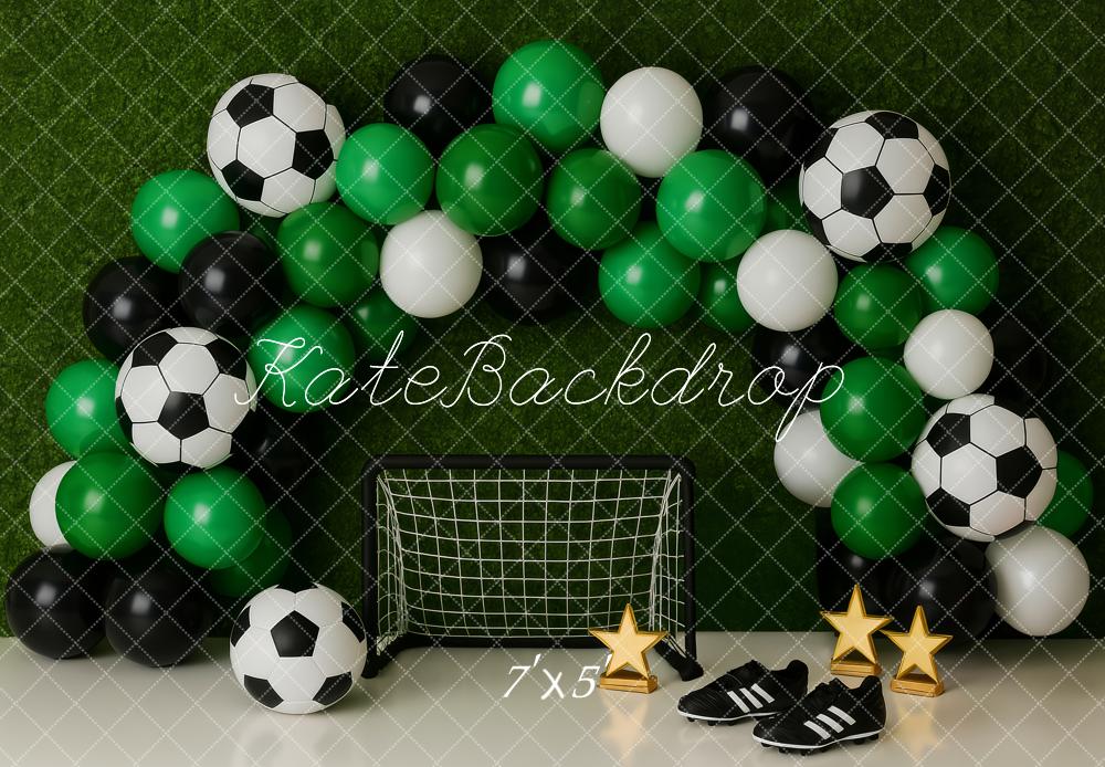 Kate Soccer Balloons Goal Net Grass Backdrop Designed by Patty Roberts