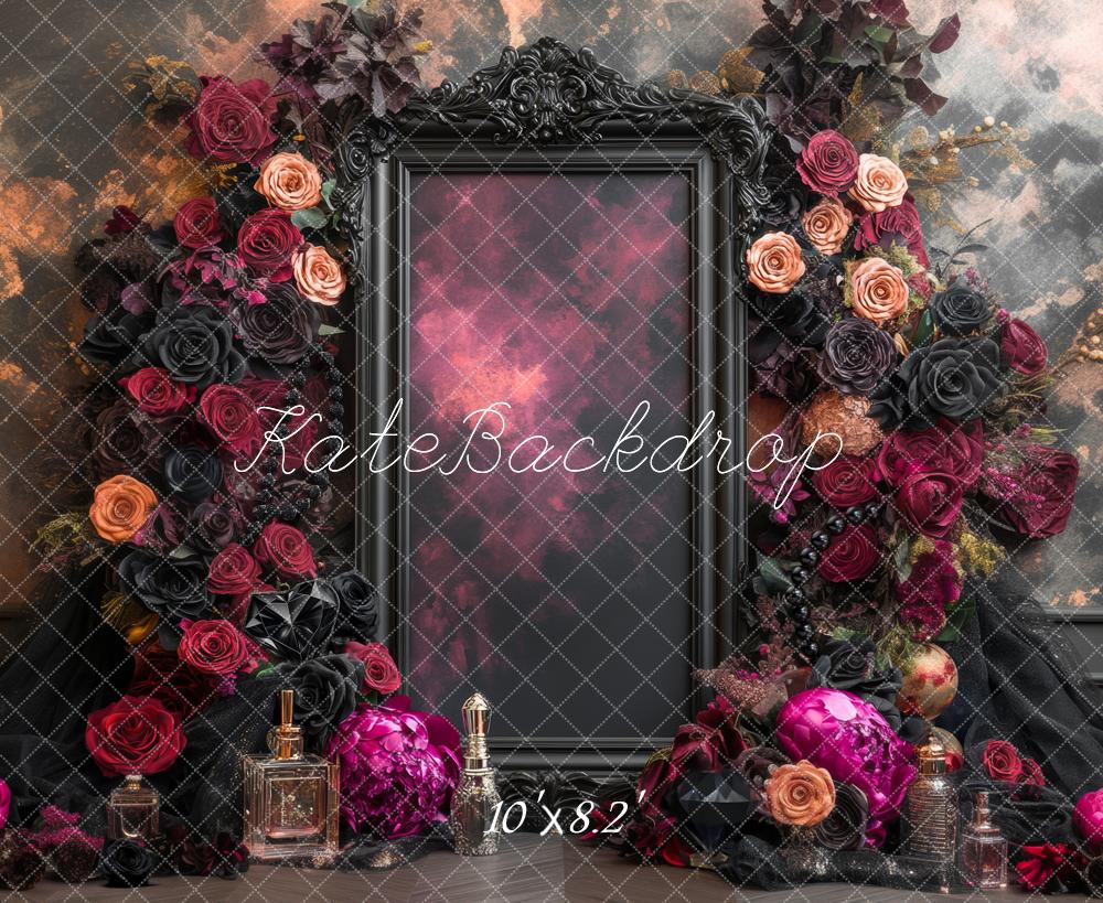 Kate Floral Frame Perfume Bottles Fine Art Backdrop Designed by Mini MakeBelieve - Kate Backdrop AU