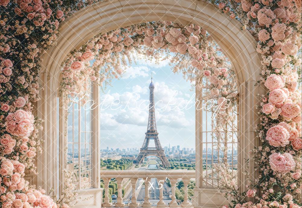 Kate Flower Arch Tower Window Spring Backdrop Designed by Emetselch - Kate Backdrop AU