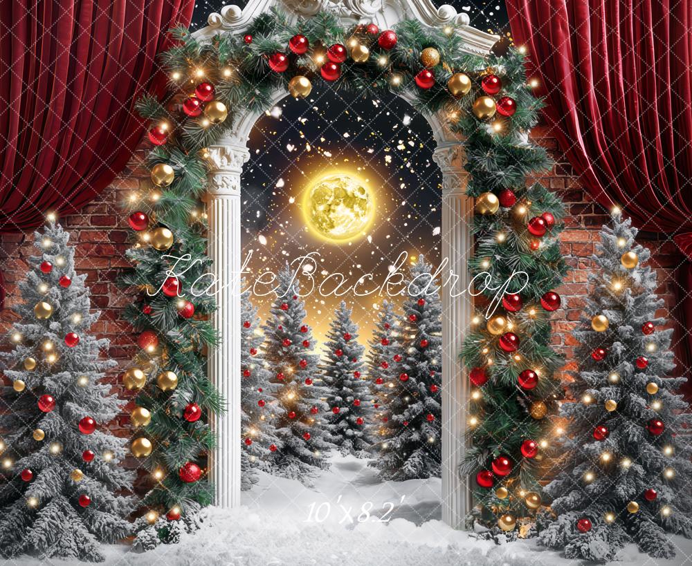 Kate Christmas Arch Moonlit Snowy Backdrop Designed by Mini MakeBelieve - Kate Backdrop AU