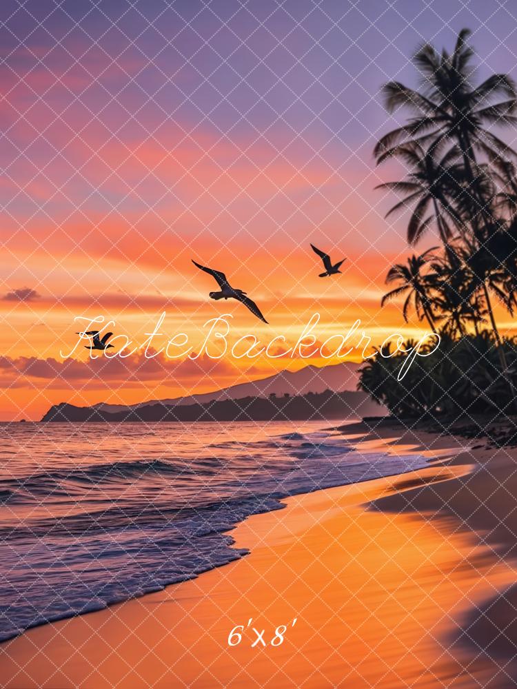 Kate Sunset Beach Waves Fleece Backdrop Designed by Chain Photography - Kate Backdrop AU