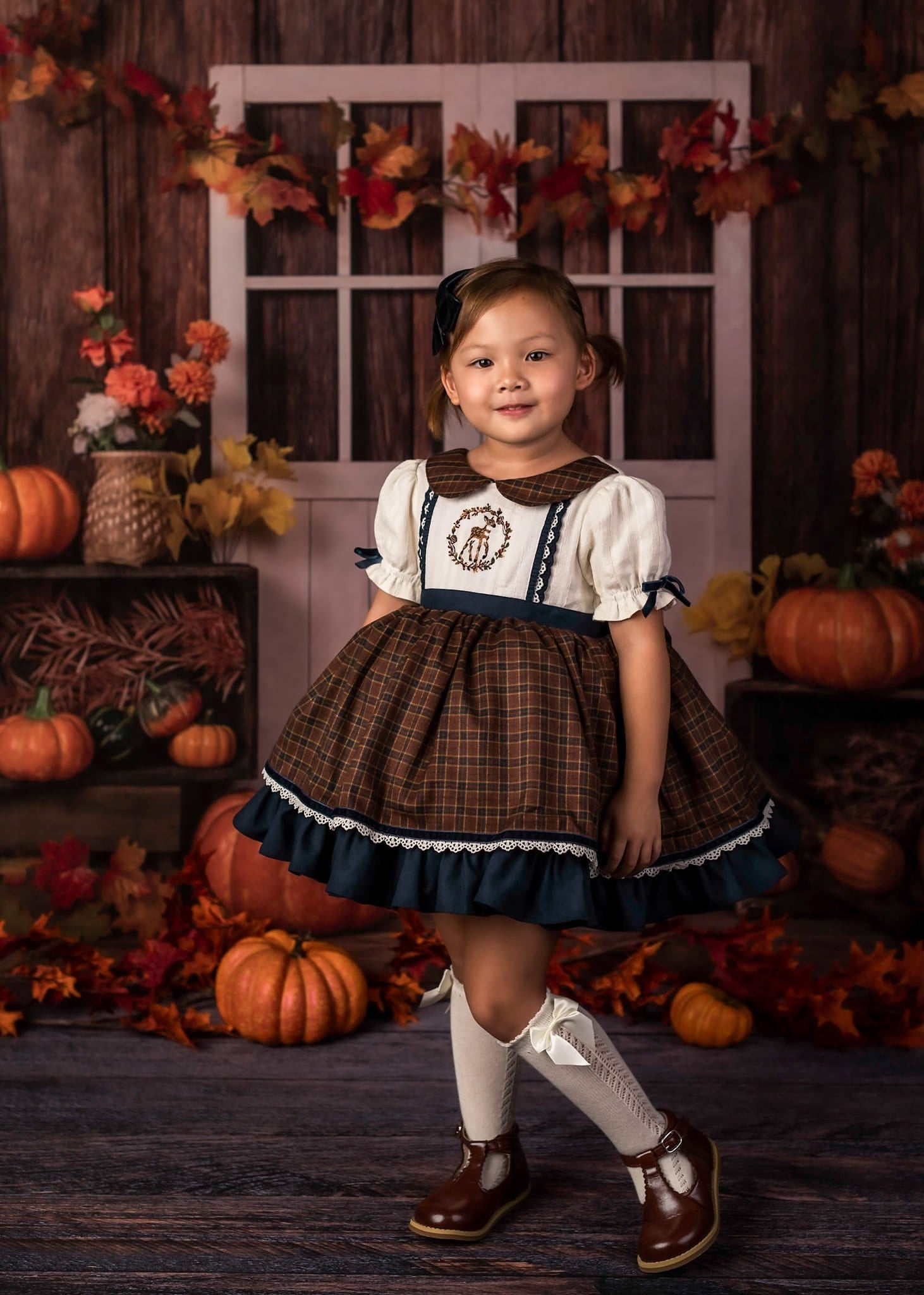 Kate Autumn/Thanksgiving Pumpkins with Lights Backdrop Designed by Jia Chan Photography