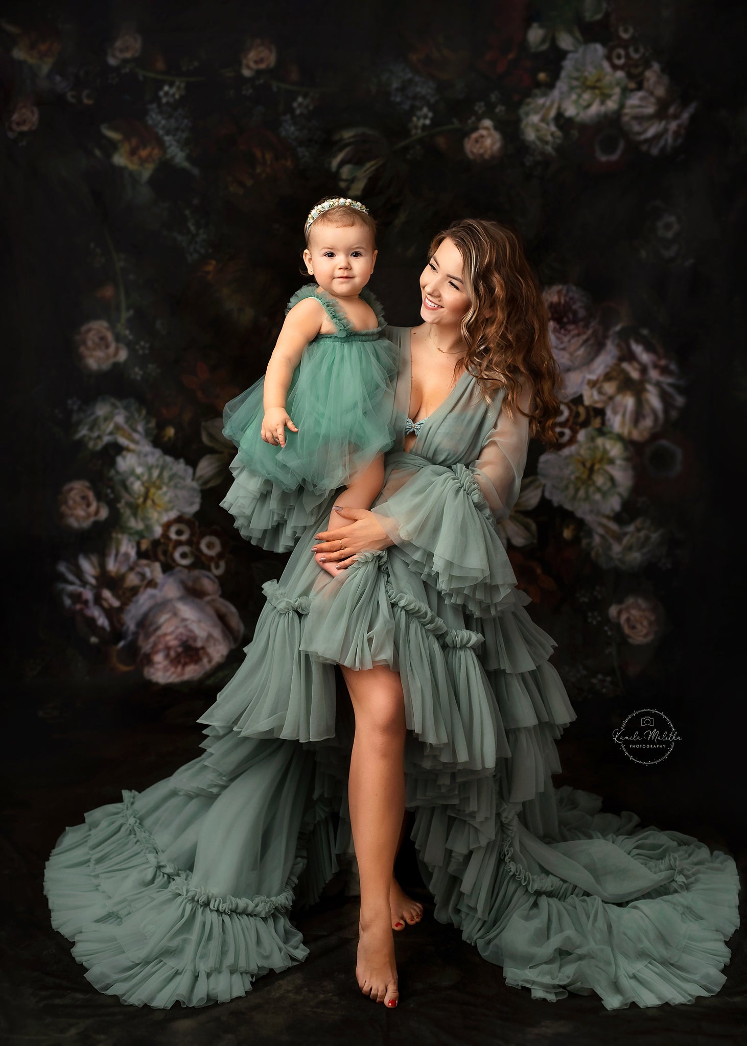 Kate Sweep Vintage Flowers Boudoir Backdrop for Photography - Kate Backdrop AU