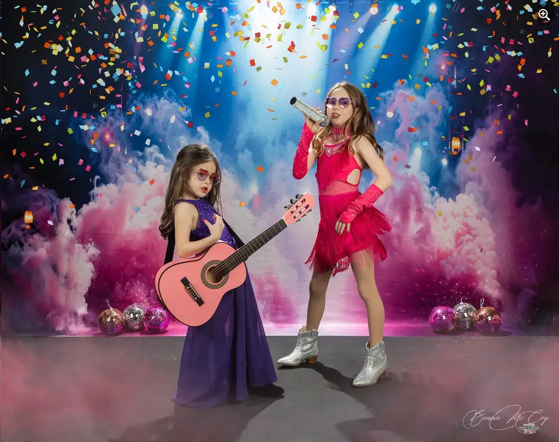 Kate Pink Smoke Stage Lighting Fleece Backdrop Designed by Emetselch - Kate Backdrop AU