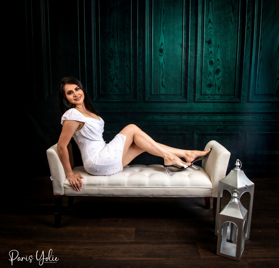 Kate Dark Green Retro Wall Backdrop Designed by Emetselch - Kate Backdrop AU