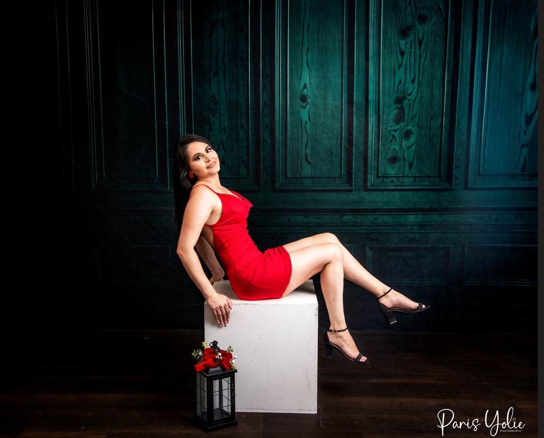 Kate Dark Green Retro Wall Backdrop Designed by Emetselch - Kate Backdrop AU