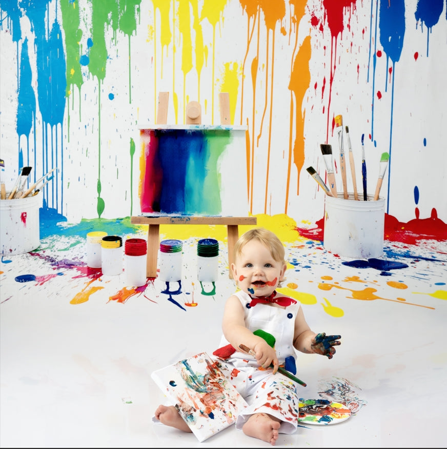 Kate Rainbow Paint Backdrop for Photography Designed by Kerry Anderson - Kate Backdrop AU