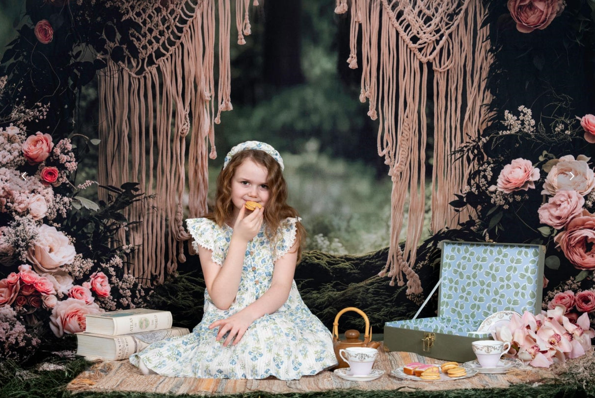 Kate Fleece Boho Floral Arch Forest Backdrop Designed by Emetselch - Kate Backdrop AU