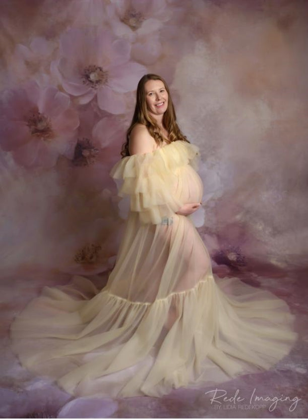 Kate Tubeless Mesh Maternity Photoshoot Dress - Kate Backdrop AU