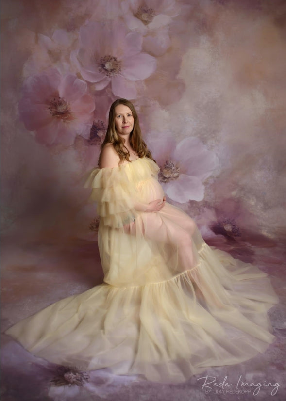 Kate Tubeless Mesh Maternity Photoshoot Dress - Kate Backdrop AU