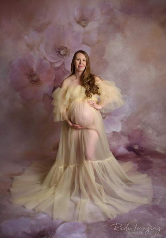 Kate Tubeless Mesh Maternity Photoshoot Dress - Kate Backdrop AU
